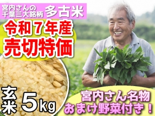 ★R7年産売切特価★宮内さんの多古米&オマケ野菜　玄米5kg