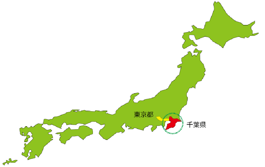 日本地図・千葉県